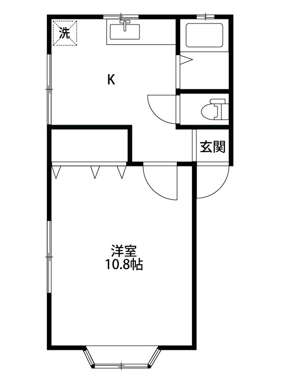 フルネス 202号室 間取り