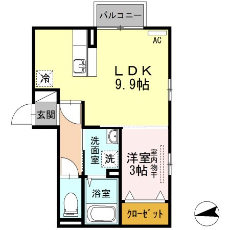 アルトプエンテ 201号室 間取り