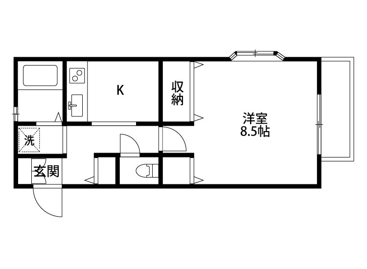 山都フラッツA 201号室 間取り