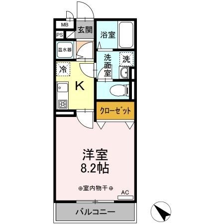 ライトリバー 202号室 間取り