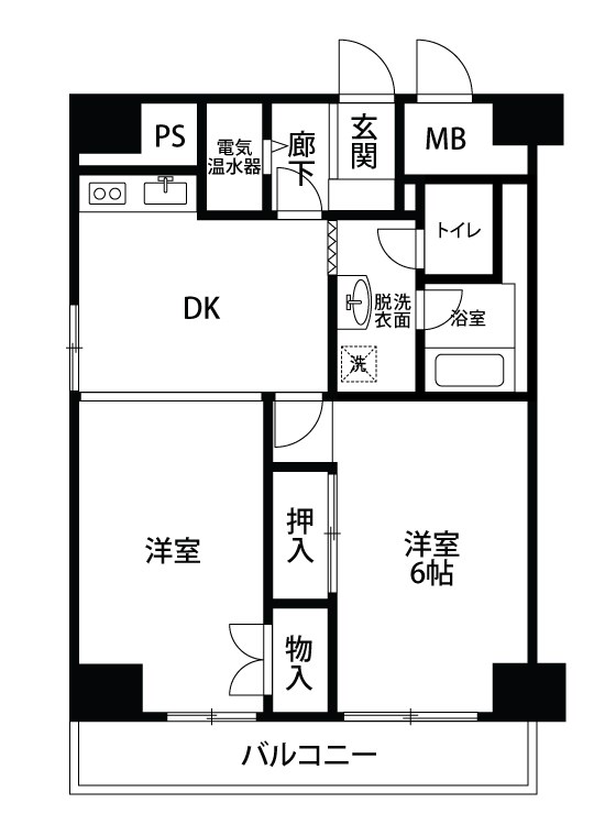 古町ツインタワーハイツ 801号室 間取り