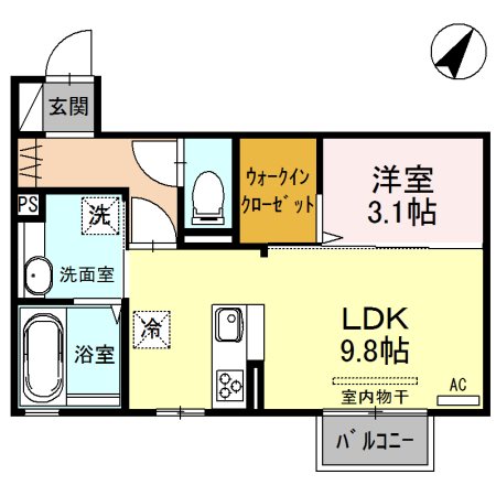 マリオンⅣ 207号室 間取り