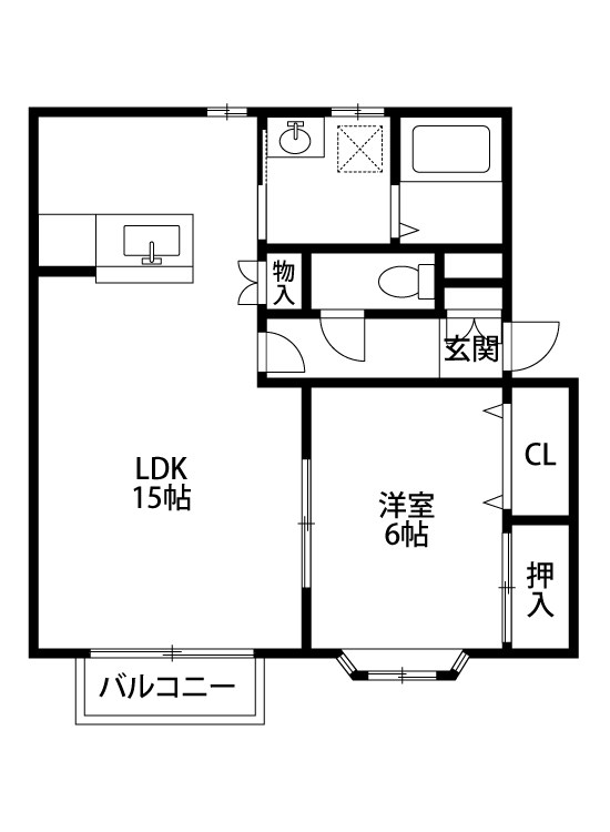 ハピネスKI 201号室 間取り