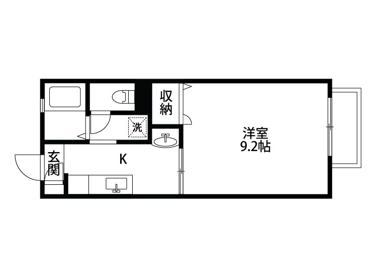 アンシャンテ水道町 101号室 間取り