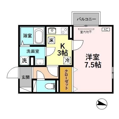 モーニングビュー 101号室 間取り