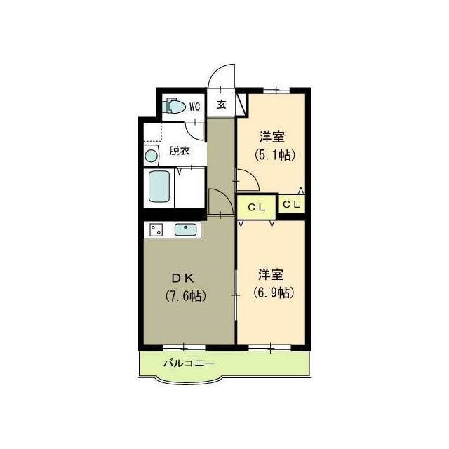 コンコース堀之内 304号室 間取り