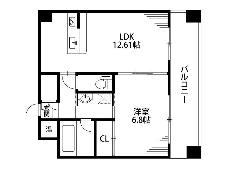 ファーストクラス市民病院前 305号室 間取り