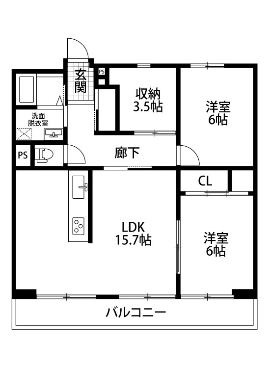 サンライフ米山 605号室 間取り