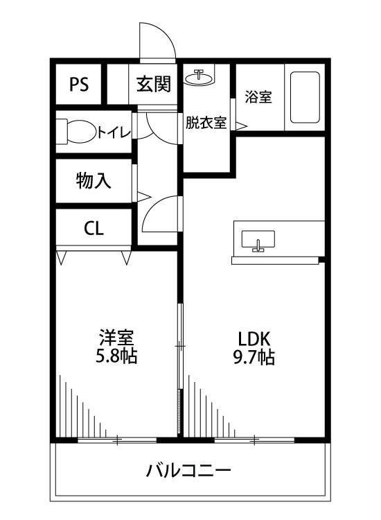 アビタシオン 201号室 間取り