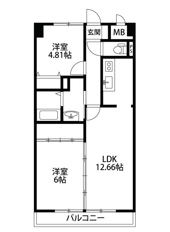 リバーサイド25 302号室 間取り
