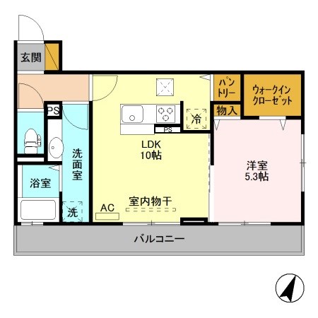 フォルテアA 102号室 間取り