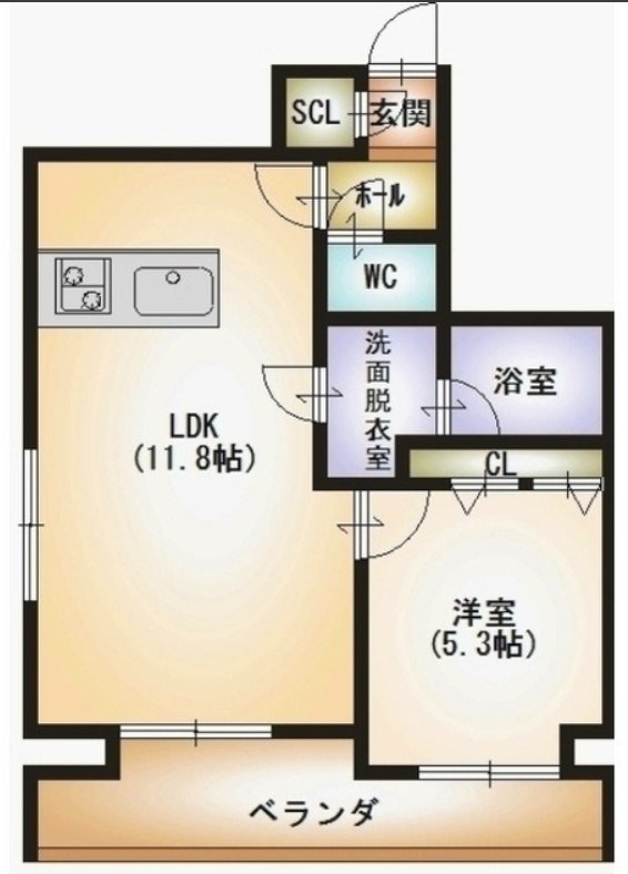 オクト川端町 701号室 間取り