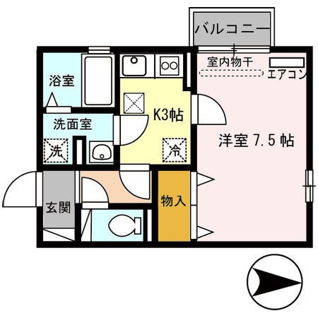 リヤフィールド B101号室 間取り