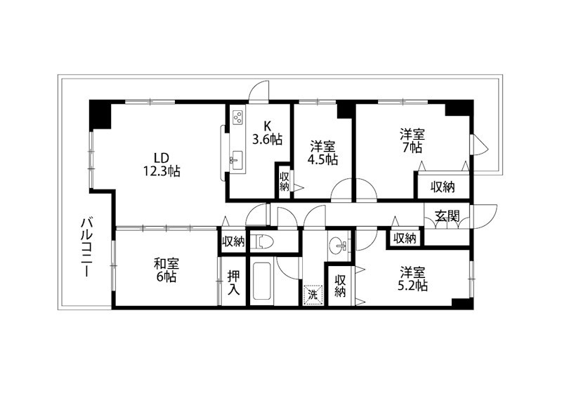 パストラルハイム米山壱番館 1301号室 間取り