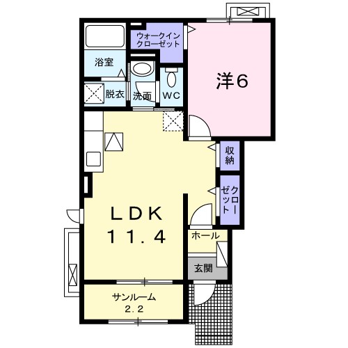 ラフェリア 101号室 間取り