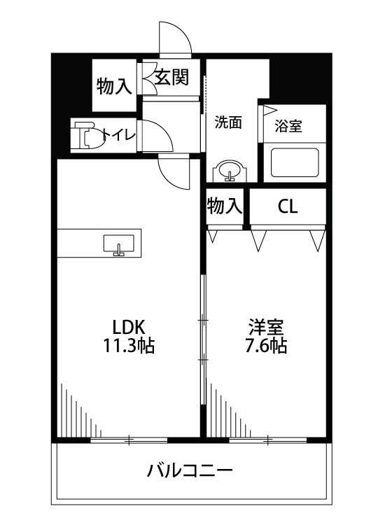 ボヌール 303号室 間取り
