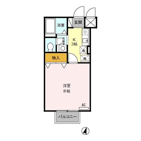 モートンG1 C202号室 間取り