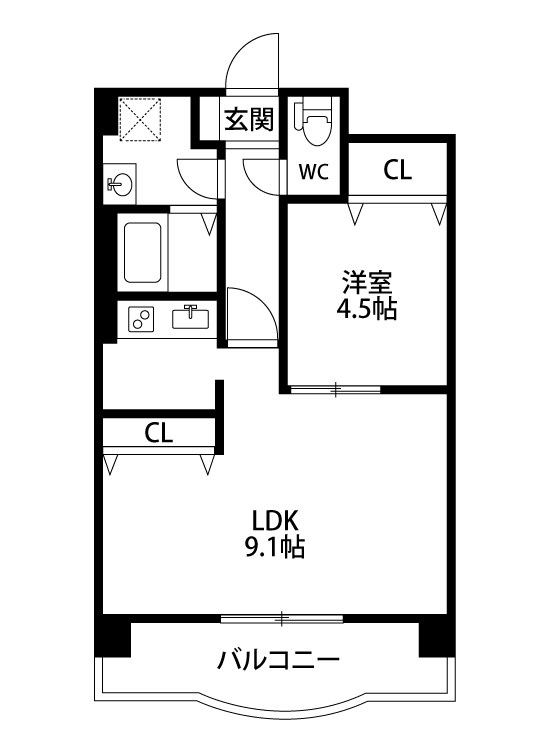 レジュイール東中通 202号室 間取り
