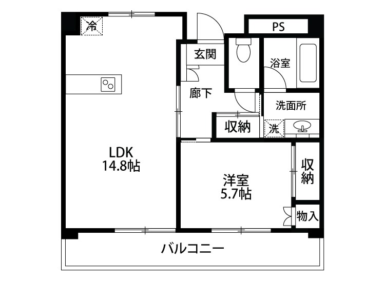富士マンション 802号室 間取り
