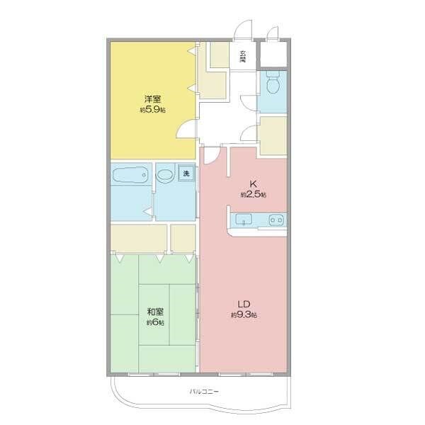 プレム寺山 202号室 間取り