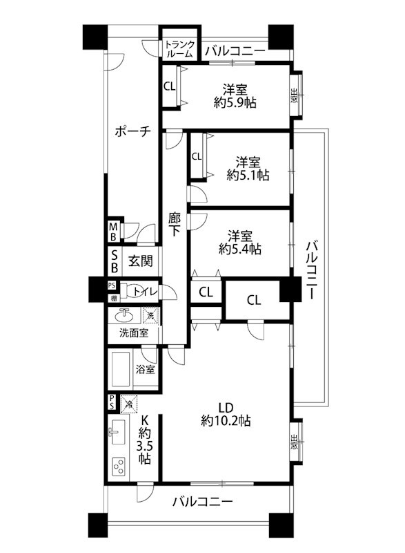 エクセレント上所壱番館 508号室 間取り