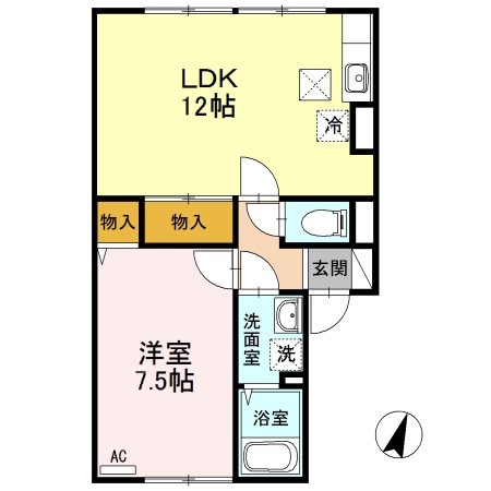 セジュール・ムー 201号室 間取り