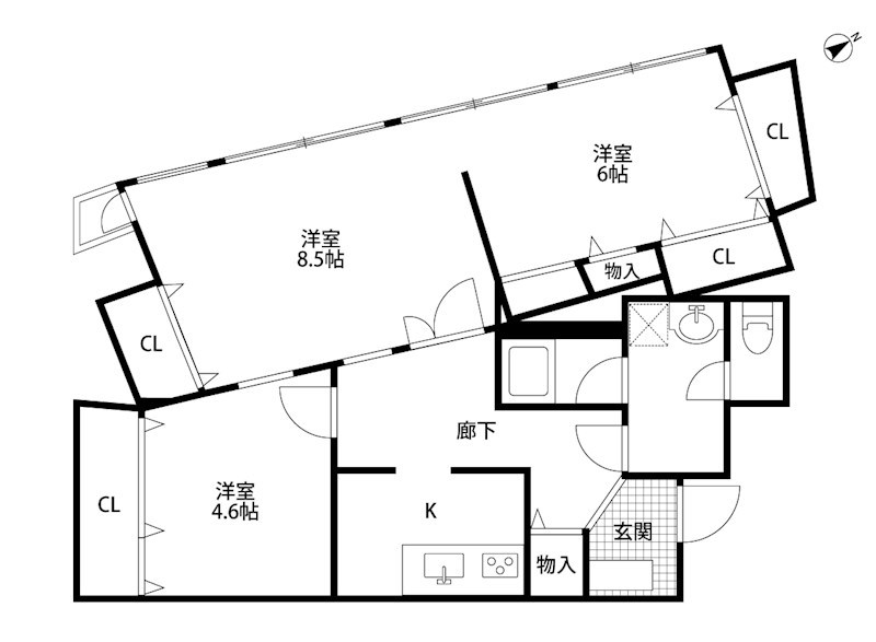 ロイヤル礎 507号室 間取り