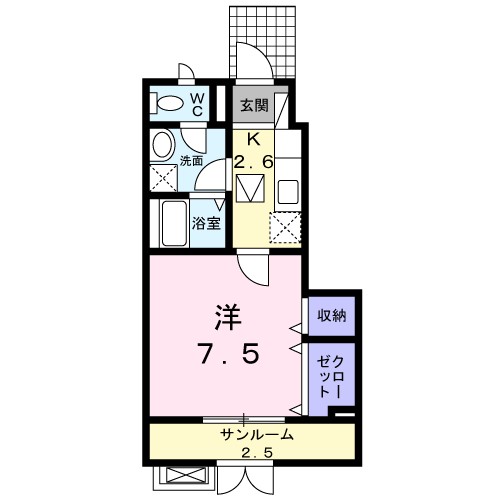 メリオル 103号室 間取り