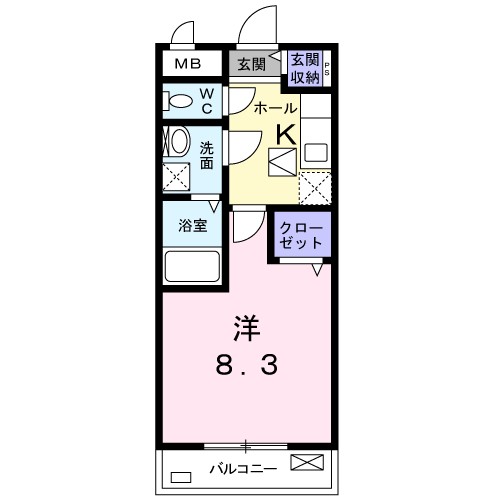 クレア 104号室 間取り