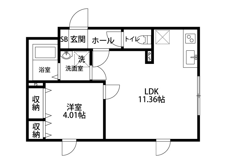 CasaSole 201号室 間取り