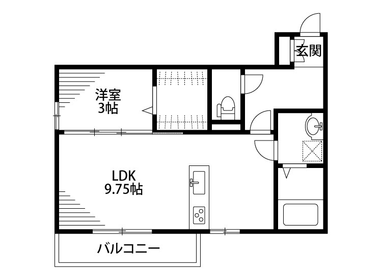 DroomSUMON　弁天橋 Ⅱ-203号室 間取り