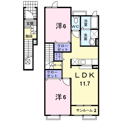 クレスト櫻 203号室 間取り