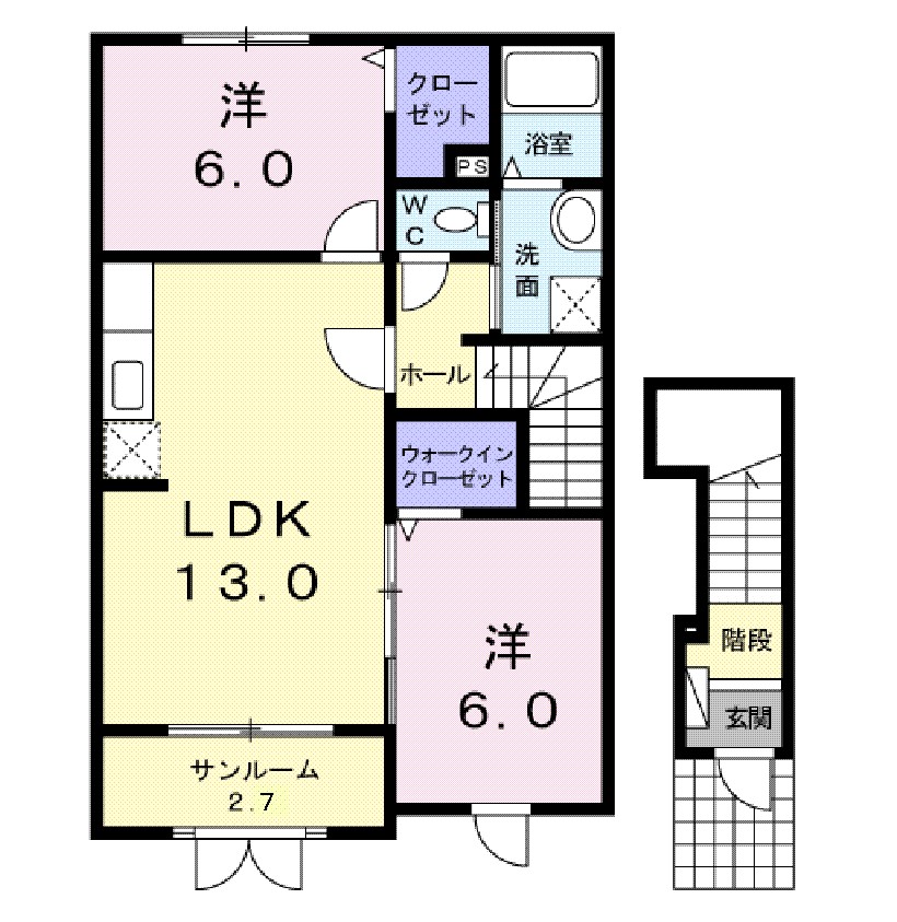 メゾン　シューネⅠ 202号室 間取り