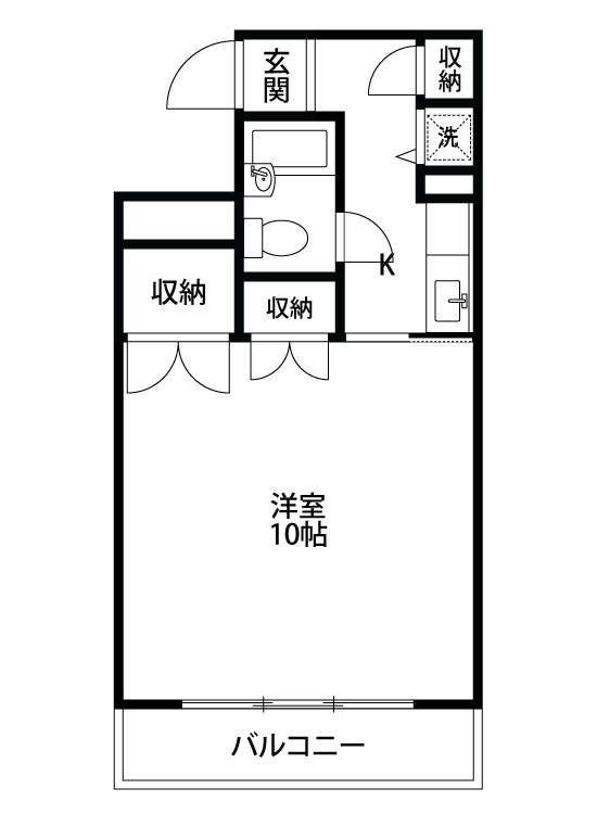 グランティ新潟 203号室 間取り