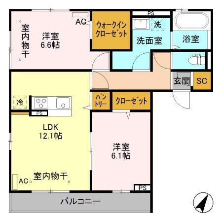 etincelle terre (エタンセル テール) 201号室 間取り