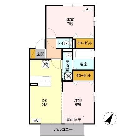 ペルシーモ A201号室 間取り