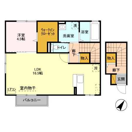 サンロイヤル　C 201号室 間取り