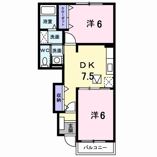 ビューレインボーⅢ 104号室 間取り