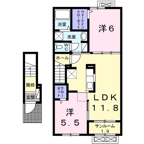 ルアーナ 203号室 間取り