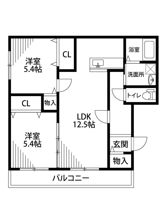 エアフォルク 201号室 間取り