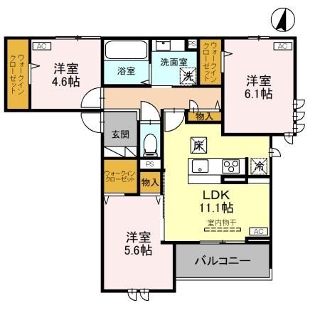 D-roomスクルド 302号室 間取り