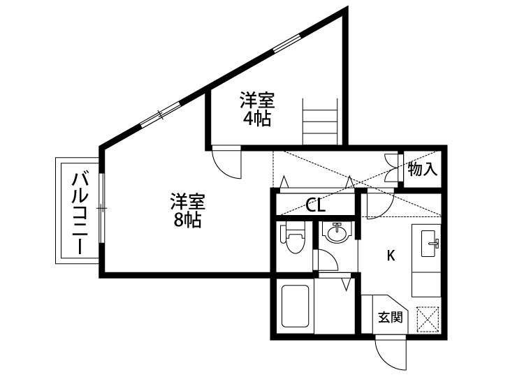グレイシャス A号室 間取り