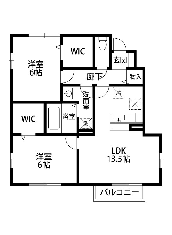 サニーハウス 101号室 間取り