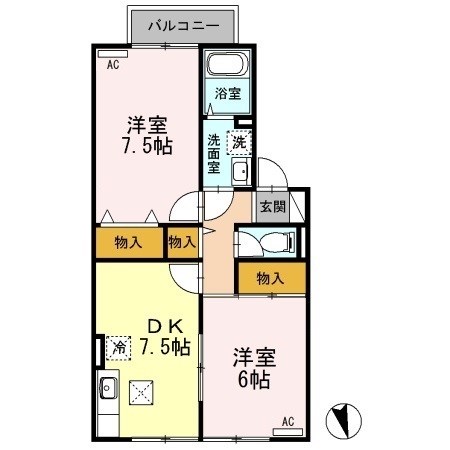 ふぁみーる萌  B102号室 間取り