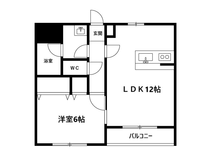 リベルテ紫竹山 102号室 間取り