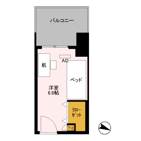 ロイヤルパークスER万代　Share万代 204-A号室 間取り