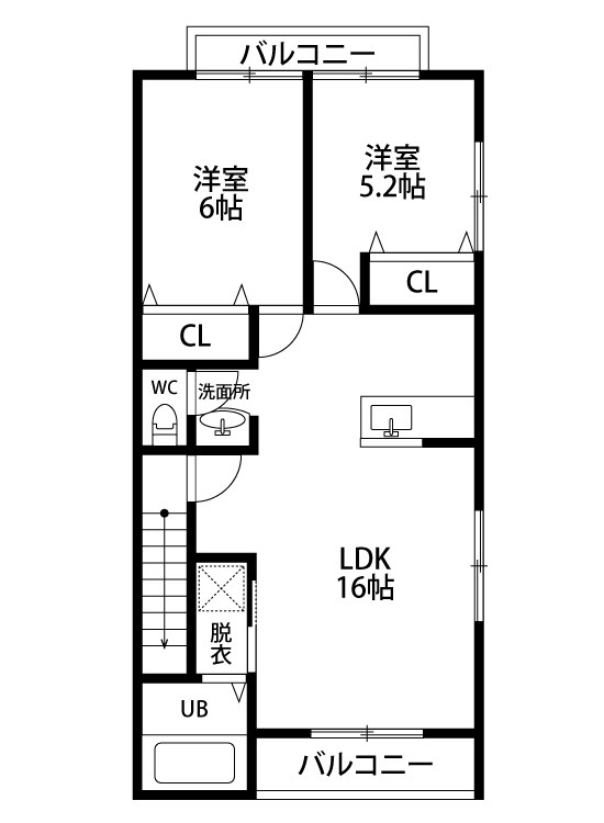サンハイム早通 201号室 間取り
