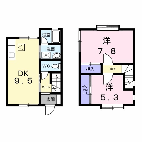 メゾネットしをんＢ B-3号室 間取り