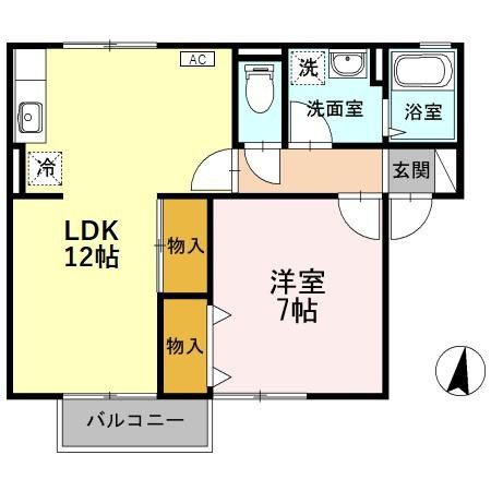 プルミエールA 103号室 間取り