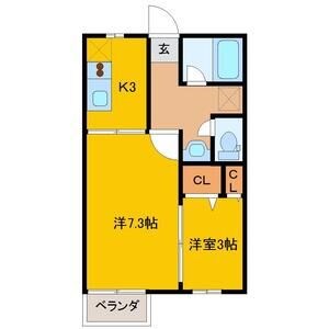 バン・ルージュ 105号室 間取り